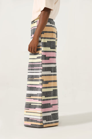 "Life is loading" handwoven trousers