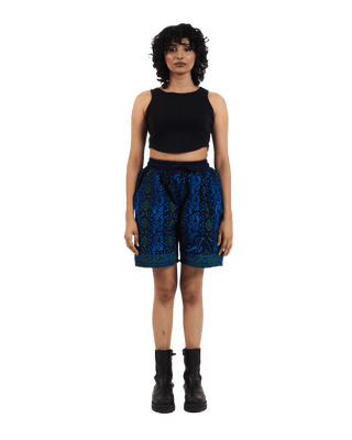 "Ethereal echoes" hand block printed cotton shorts