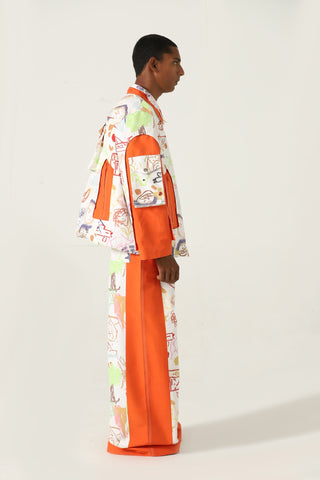 "Life is a doodle" printed jacket