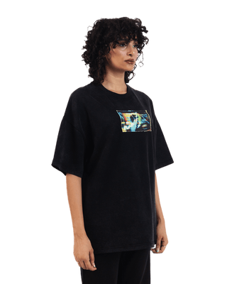 "Dazed confusion" oversized cotton T-shirt