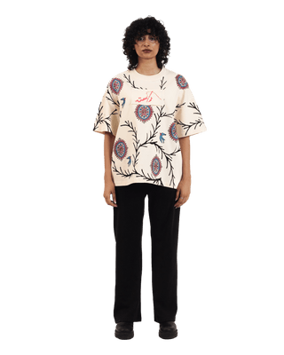 "Vase of life" hand block printed T-shirt