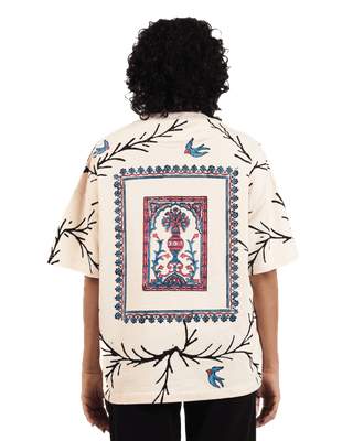 "Vase of life" hand block printed T-shirt