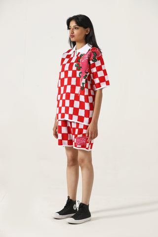 "Playful past" knit polo