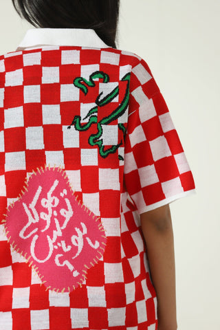 "Playful past" knit polo