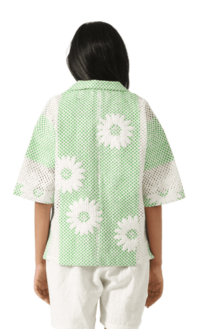 "Bahaar" puff print button-down