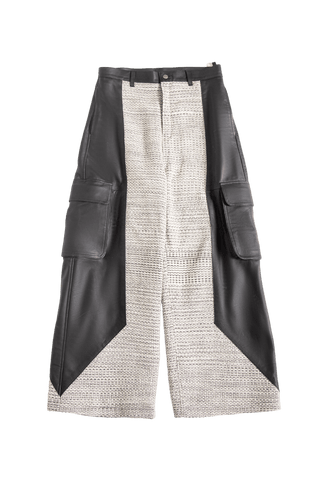 "Elvis in Lahore" paneled leather trousers