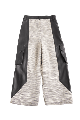 "Elvis in Lahore" paneled leather trousers