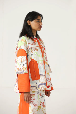 "Life is a doodle" printed jacket