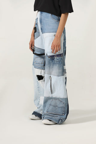 Recycled denim trousers