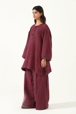 Handwoven plaid cotton shirt