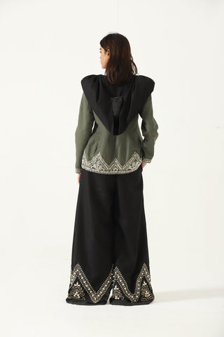 Olive green embroidered jacket