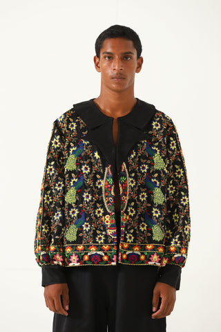 "Garden of love" hand-embroidered evening jacket