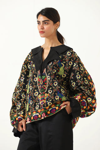 "Garden of love" hand-embroidered evening jacket