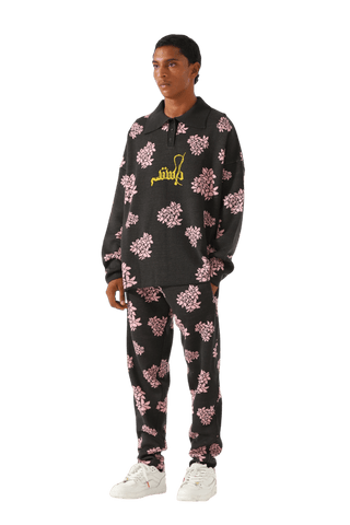 "Jasmine garden" knit sweatpants