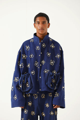 Hand embelished potli denim jacket