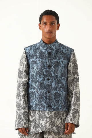 "Delhi" handwoven jacqaurd vest