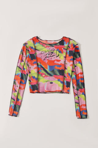 "A colorful life" fitted knit top