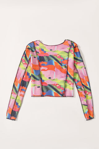 "A colorful life" fitted knit top