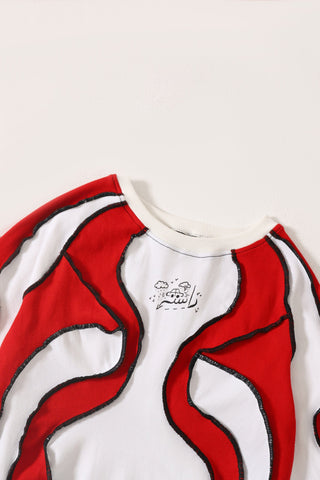 Upcycled wavy knit top