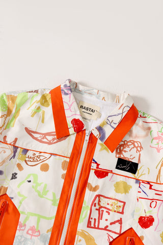 "Life is a doodle" printed jacket