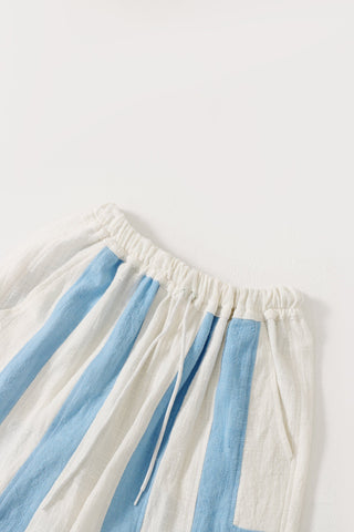 Handwoven striped cotton shorts