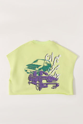 "Mehran" pistachio crop top