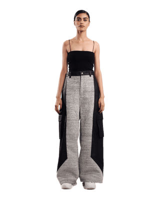 "Elvis in Lahore" paneled leather trousers