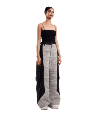 "Elvis in Lahore" paneled leather trousers