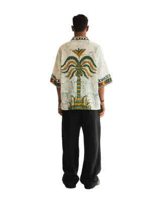 "Eternal forest" hand block print button-down