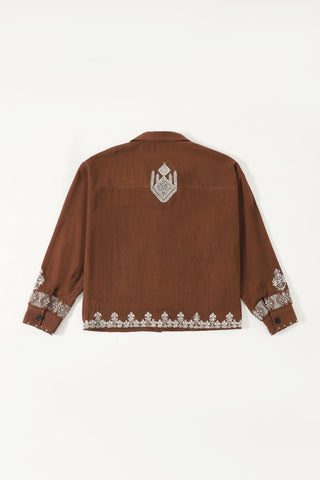 Hand-Embroidered lightweight coach jacket