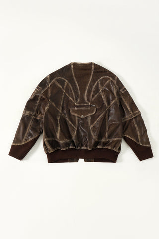 "Bowery nights" distressed leather jacket