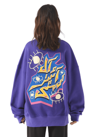 "All eyes on me" purple sweatshirt