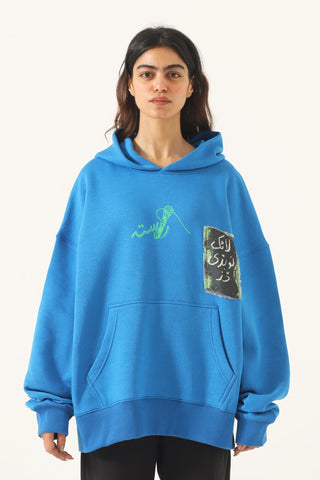 Like nobody does' sky blue hoodie