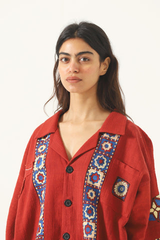 "Kahani" version 2 block print button-down