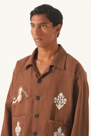 Hand-Embroidered lightweight coach jacket