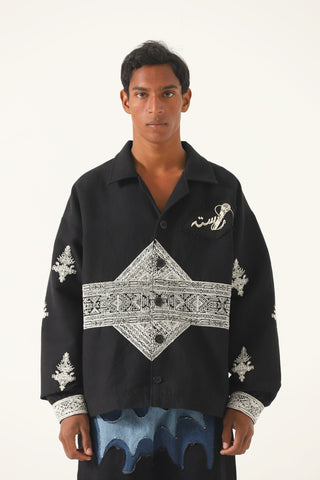 "Mulholland" hand-embroidered lightweight jacket