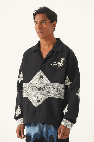 "Mulholland" hand-embroidered lightweight jacket