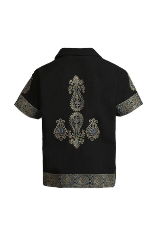 Ajrak handwoven button-down