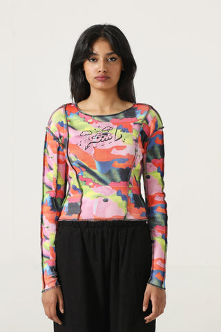 "A colorful life" fitted knit top