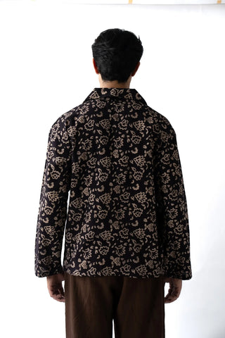 Dark Brown Ajrak Panel Shirt