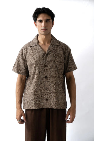 Brown Ajrak Button-down