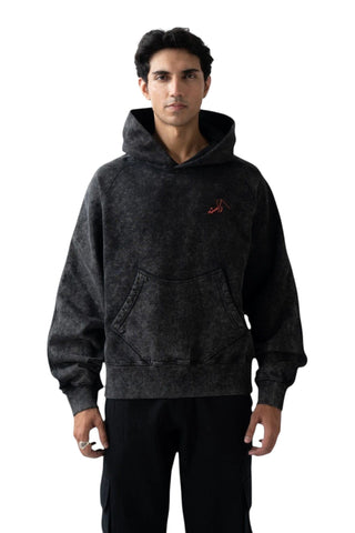 Black Acid Wash made in PAK Hoodie (V6)