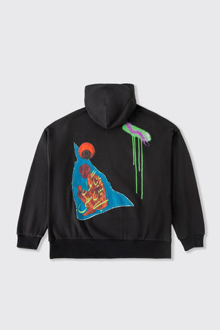 DISTORTION AMONG US - BLACK HOODIE - Rastah