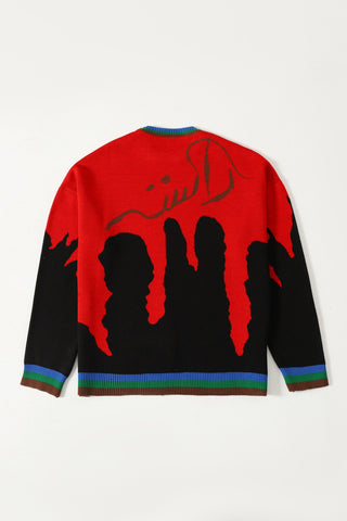"This means something" jacquard knit sweatshirt
