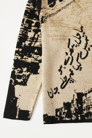 "From Karachi with love" jacquard knit sweater