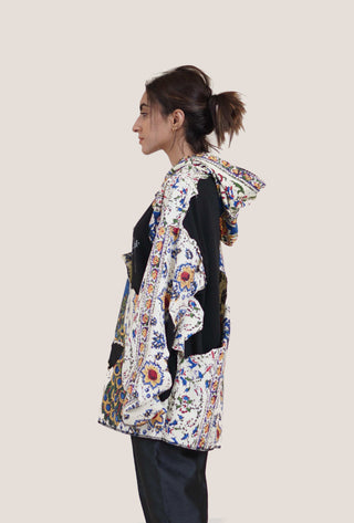Distressed Block Print Chaadar Hoodie - Rastah