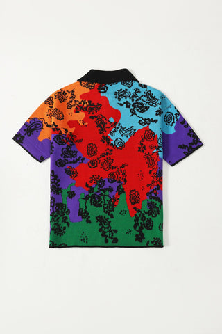 "Colours of life" jacquard knit polo shirt