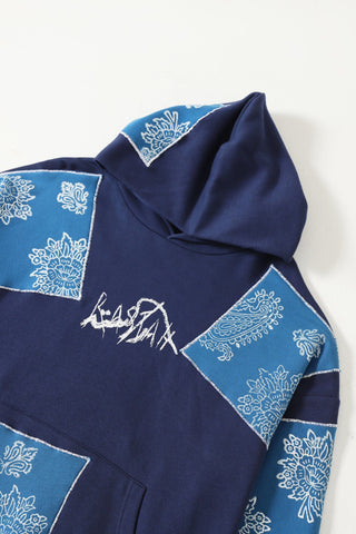 "Unfinished sky" blockprint hoodie