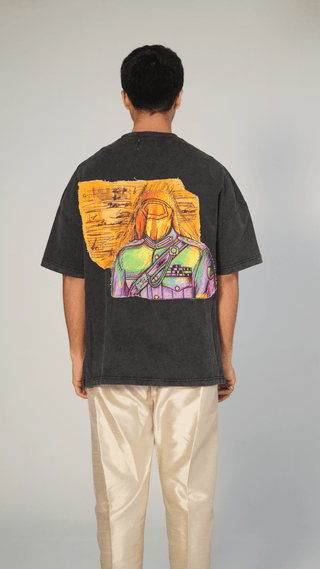 The “Zinda Aurat” acid wash patch t shirt - Rastah