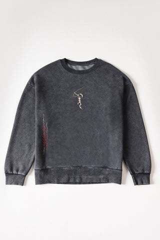 "Broken man" acid wash sweatshirt